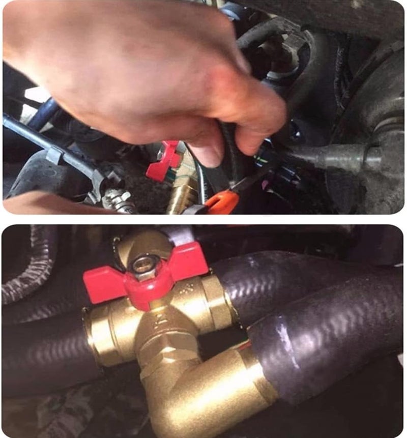 Uenede Solid Brass 3/4 Inch Heater Control Valve, Car Heater Air Conditioning Ball Valve with Switch 3/4" Hose Barb Automotive Heater Bypass Valve Fitting - Image 4
